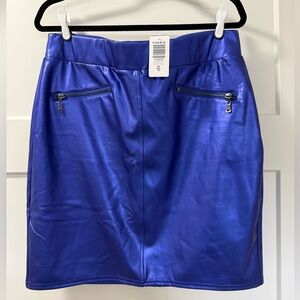 M/L Electric Blue Torrid Mini PU Pencil Skirt
